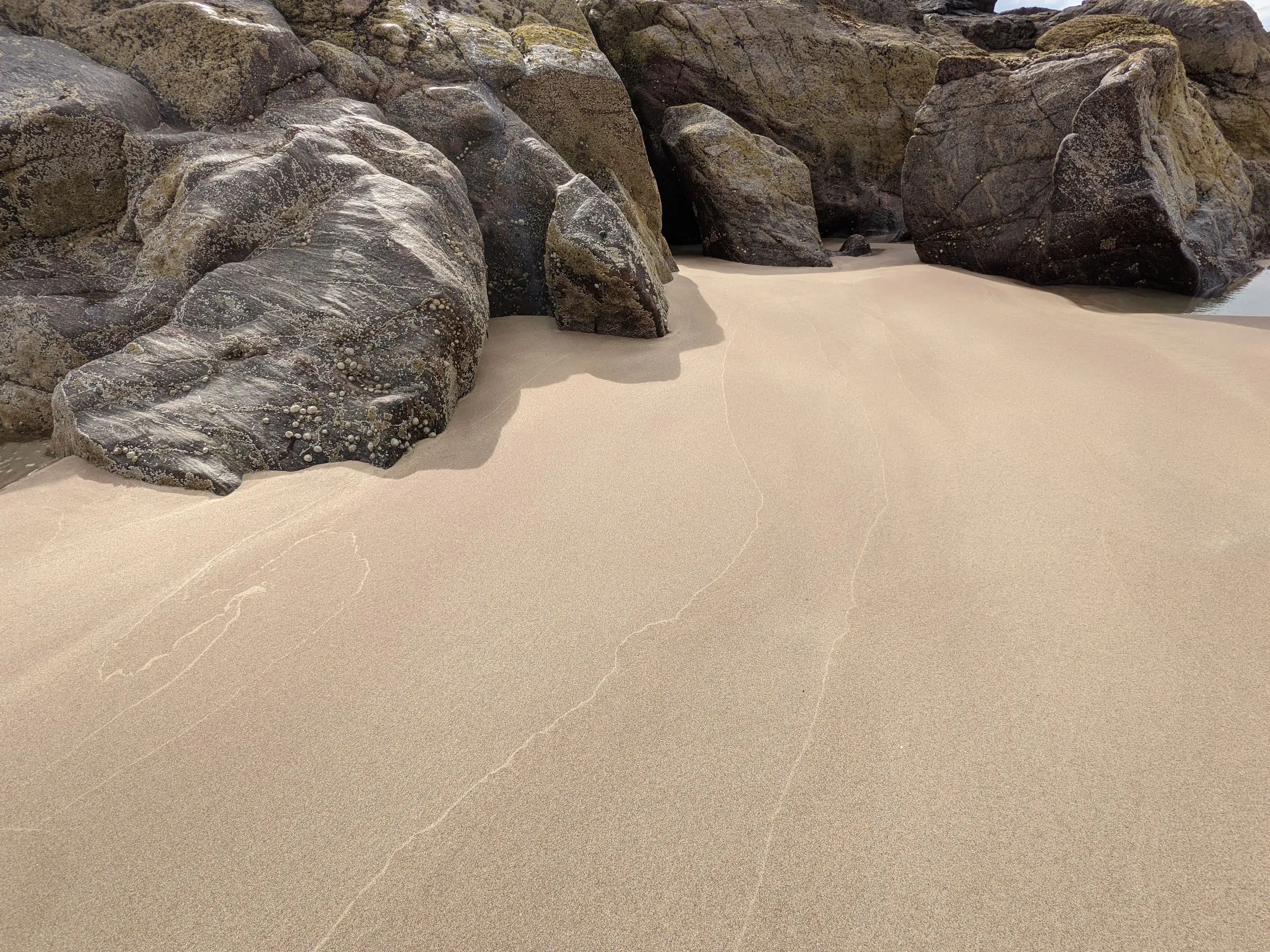 Rocks and sand on the Scottish coast